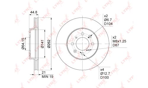 Диск тормозной LYNXauto, арт. BN-1034