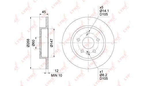 Диск тормозной LYNXauto, арт. BN-1350
