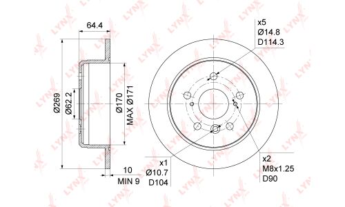 Диск тормозной LYNXauto, арт. BN-1139