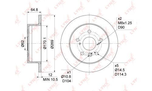 Диск тормозной LYNXauto, арт. BN-1141