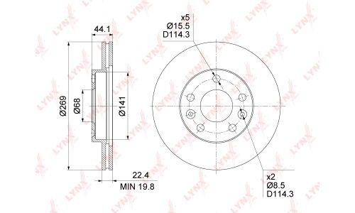 Диск тормозной LYNXauto, арт. BN-1416