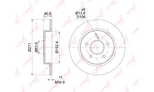 Диск тормозной LYNXauto, арт. BN-1452