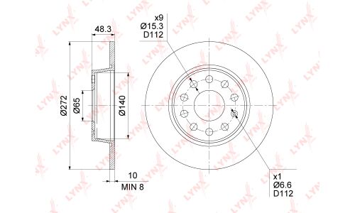 Диск тормозной LYNXauto, арт. BN-1235