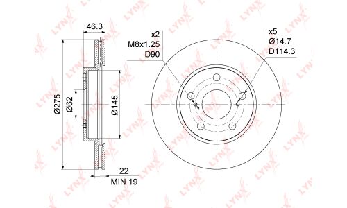Диск тормозной LYNXauto, арт. BN-1171