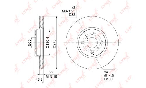 Диск тормозной LYNXauto, арт. BN-1178