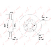 Диск тормозной LYNXauto, арт. BN-1152