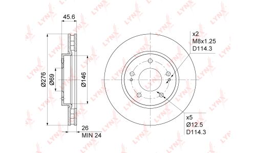 Диск тормозной LYNXauto, арт. BN-1091