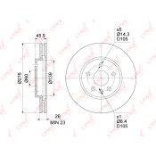 Диск тормозной LYNXauto, арт. BN-1348