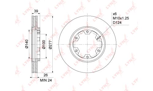 Диск тормозной LYNXauto, арт. BN-1107