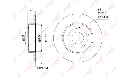 Диск тормозной LYNXauto, арт. BN-1101