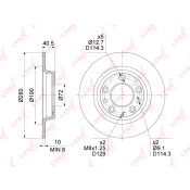 Диск тормозной LYNXauto, арт. BN-1651