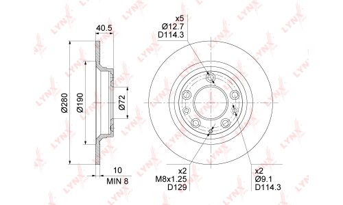 Диск тормозной LYNXauto, арт. BN-1651