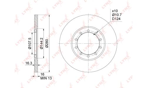 Диск тормозной LYNXauto, арт. BN-1023