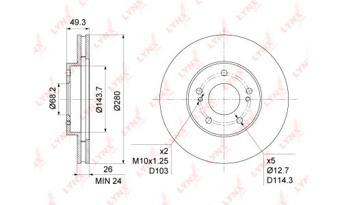 Диск тормозной LYNXauto, арт. BN-1111