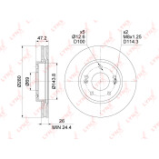 Диск тормозной LYNXauto, арт. BN-1556