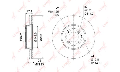 Диск тормозной LYNXauto, арт. BN-1043