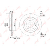 Диск тормозной LYNXauto, арт. BN-1095