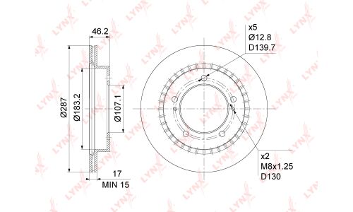 Диск тормозной LYNXauto, арт. BN-1131