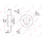 Диск тормозной LYNXauto, арт. BN-1148