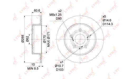 Диск тормозной LYNXauto, арт. BN-1148