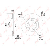 Диск тормозной LYNXauto, арт. BN-1081