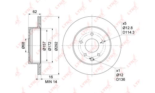 Диск тормозной LYNXauto, арт. BN-1117