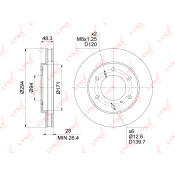 Диск тормозной LYNXauto, арт. BN-1762