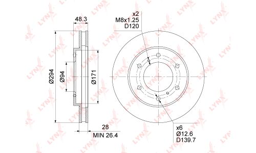 Диск тормозной LYNXauto, арт. BN-1762