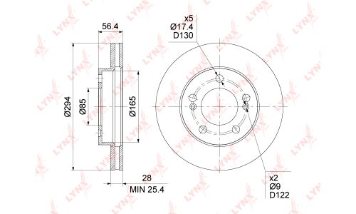 Диск тормозной LYNXauto, арт. BN-1902