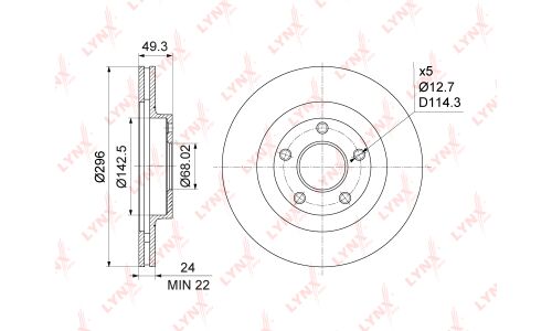 Диск тормозной LYNXauto, арт. BN-1103