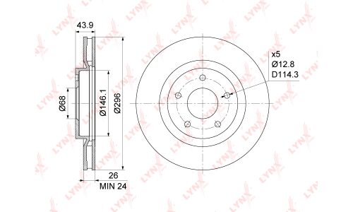 Диск тормозной LYNXauto, арт. BN-1112