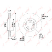 Диск тормозной LYNXauto, арт. BN-1165