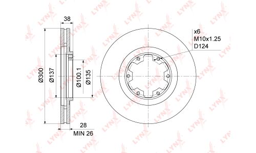 Диск тормозной LYNXauto, арт. BN-1110