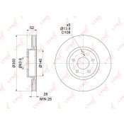 Диск тормозной LYNXauto, арт. BN-1461