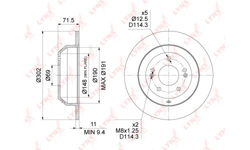 Диск тормозной LYNXauto, арт. BN-1543