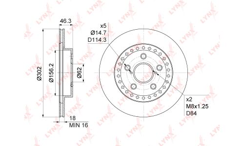 Диск тормозной LYNXauto, арт. BN-1159