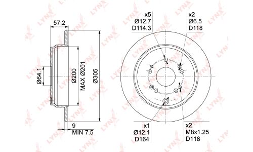Диск тормозной LYNXauto, арт. BN-1030