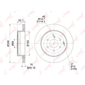 Диск тормозной LYNXauto, арт. BN-1813