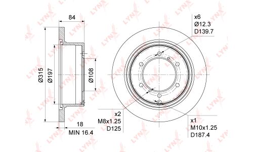 Диск тормозной LYNXauto, арт. BN-1085
