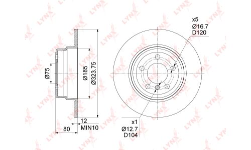 Диск тормозной LYNXauto, арт. BN-1001