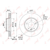 Диск тормозной LYNXauto, арт. BN-1212L