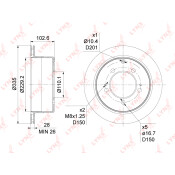 Диск тормозной LYNXauto, арт. BN-1184