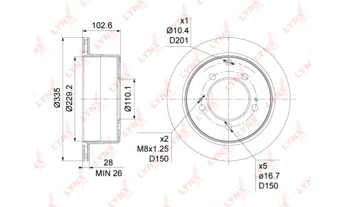 Диск тормозной LYNXauto, арт. BN-1184
