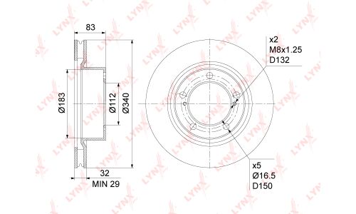 Диск тормозной LYNXauto, арт. BN-1173