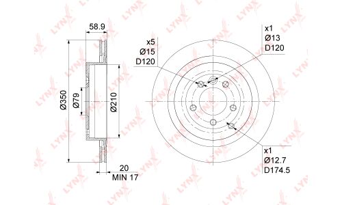Диск тормозной LYNXauto, арт. BN-1064