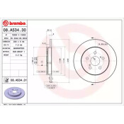 Диск тормозной Brembo, арт. 08A53431
