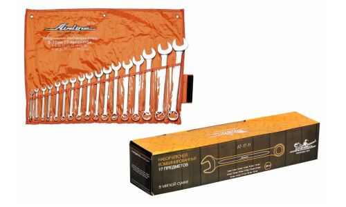 Набор комбинированных ключей Airline, от 8мм до 32мм, комплект 17 предметов, арт. AT-17-11