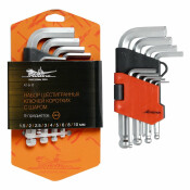 Набор шестигранных ключей Airline, короткие, от 1.5мм до 10мм, комплект 9 предметов, арт. AT-9-17