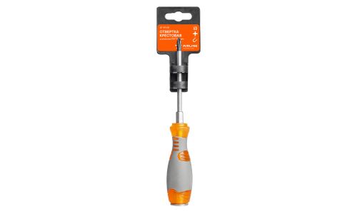 Отвёртка крестовая Airline, PH1x100мм, усиленная, магнитная, под ключ, арт. AT-IP1-01