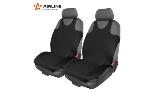 Чехлы-майки Airline F3 для передних сидений, полиэстер, черный цвет, 2 предмета